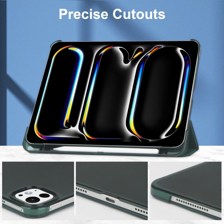 For iPad Pro 13 2025 / 2024 3-fold Semi-transparent Frosted Smart Leather Tablet Case