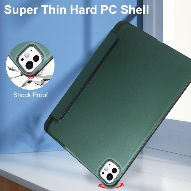 For iPad Pro 13 2025 / 2024 3-fold Semi-transparent Frosted Smart Leather Tablet Case