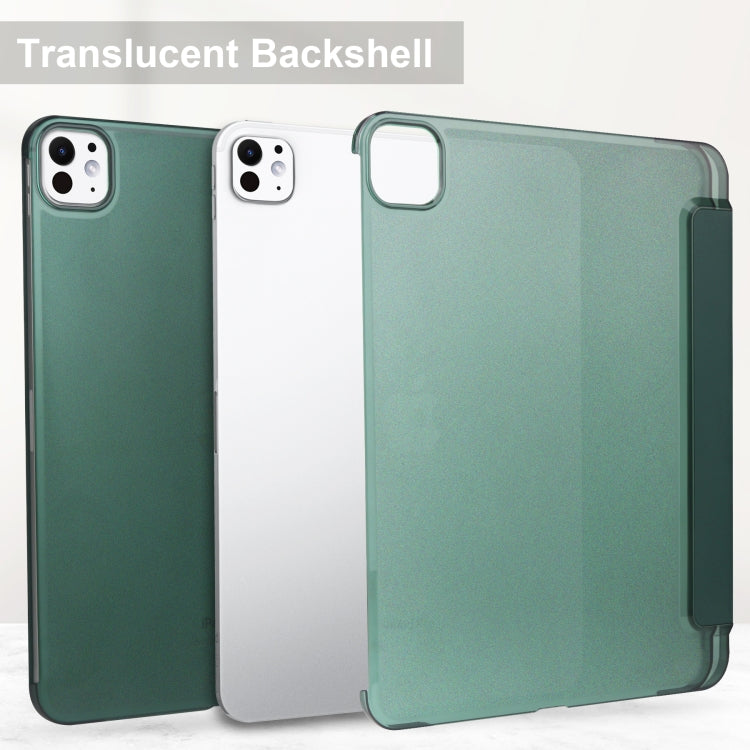 For iPad Pro 13 2025 / 2024 3-fold Semi-transparent Frosted Smart Leather Tablet Case