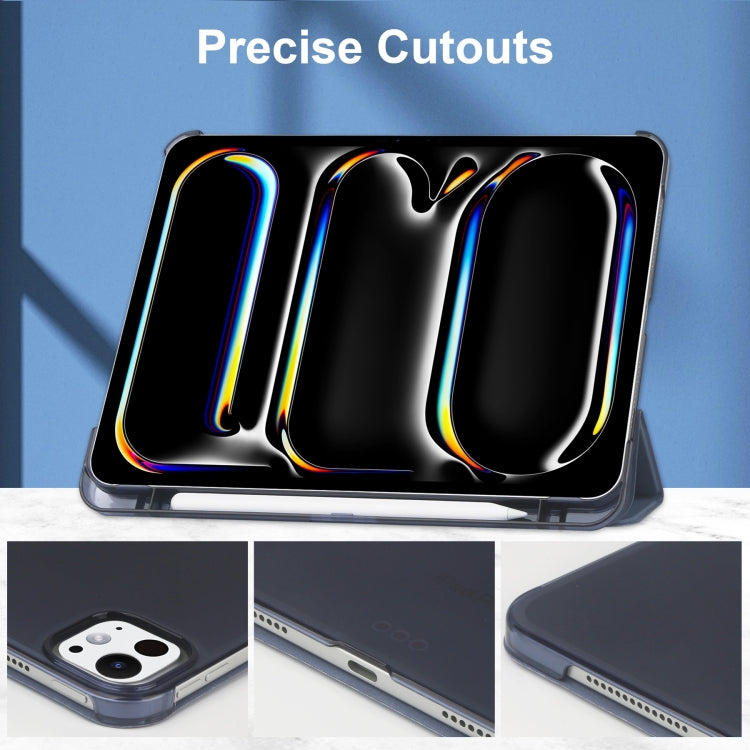 For iPad Pro 13 2025 / 2024 3-fold Semi-transparent Frosted Smart Leather Tablet Case