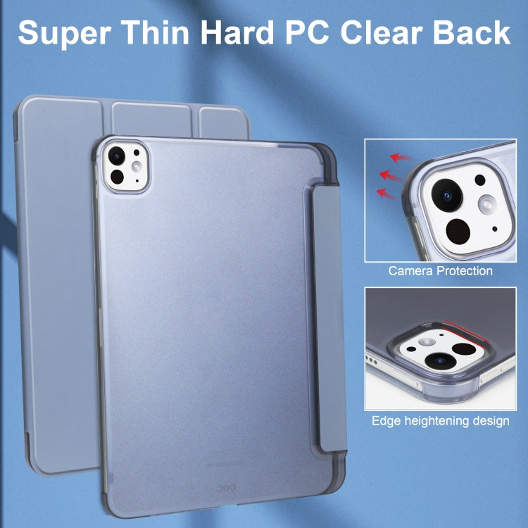 For iPad Pro 13 2025 / 2024 3-fold Semi-transparent Frosted Smart Leather Tablet Case