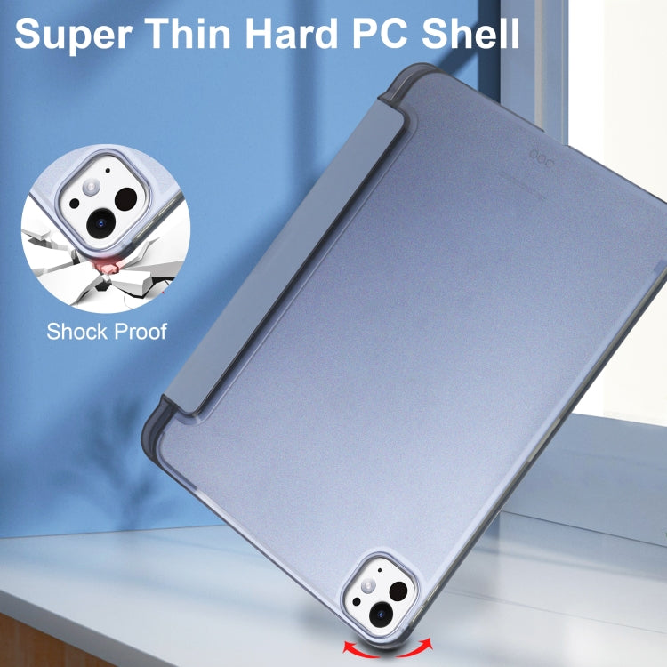 For iPad Pro 13 2025 / 2024 3-fold Semi-transparent Frosted Smart Leather Tablet Case