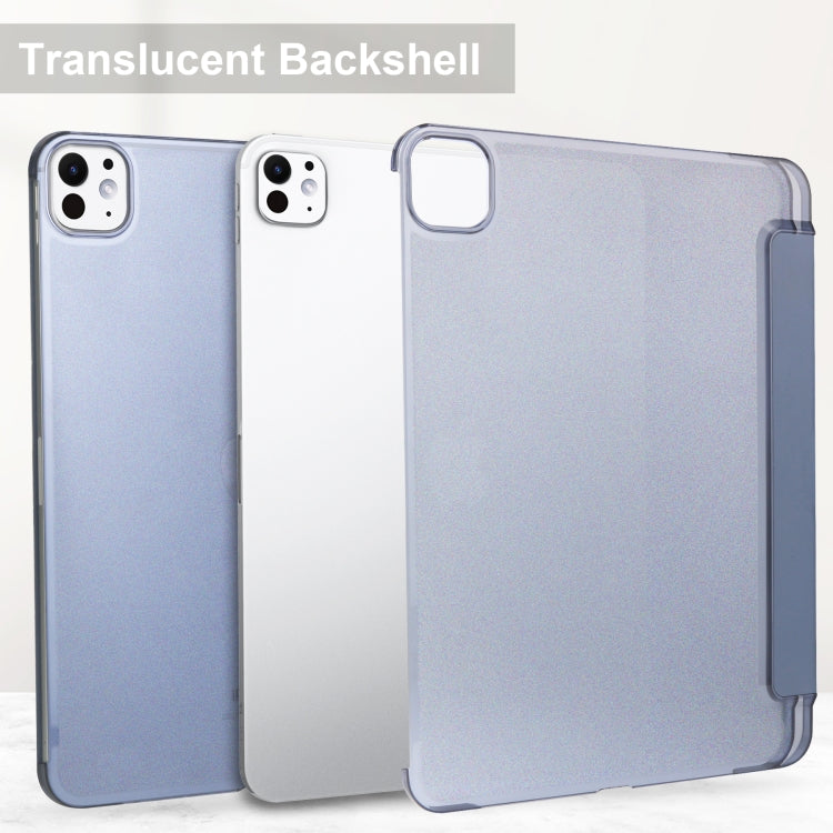 For iPad Pro 13 2025 / 2024 3-fold Semi-transparent Frosted Smart Leather Tablet Case