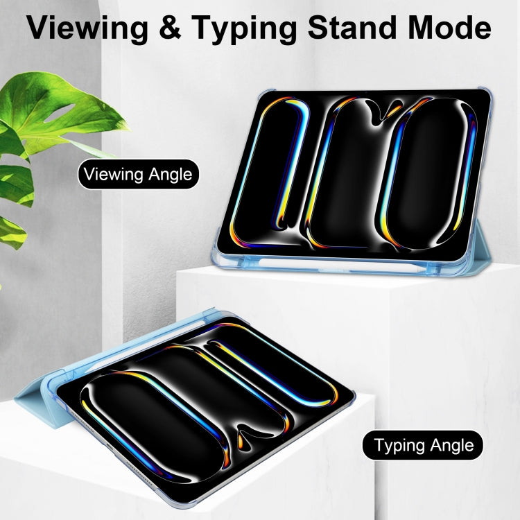 For iPad Pro 13 2025 / 2024 3-fold Semi-transparent Frosted Smart Leather Tablet Case