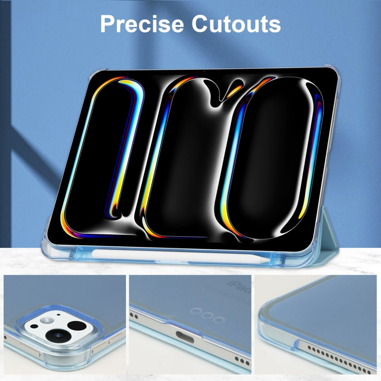 For iPad Pro 13 2025 / 2024 3-fold Semi-transparent Frosted Smart Leather Tablet Case