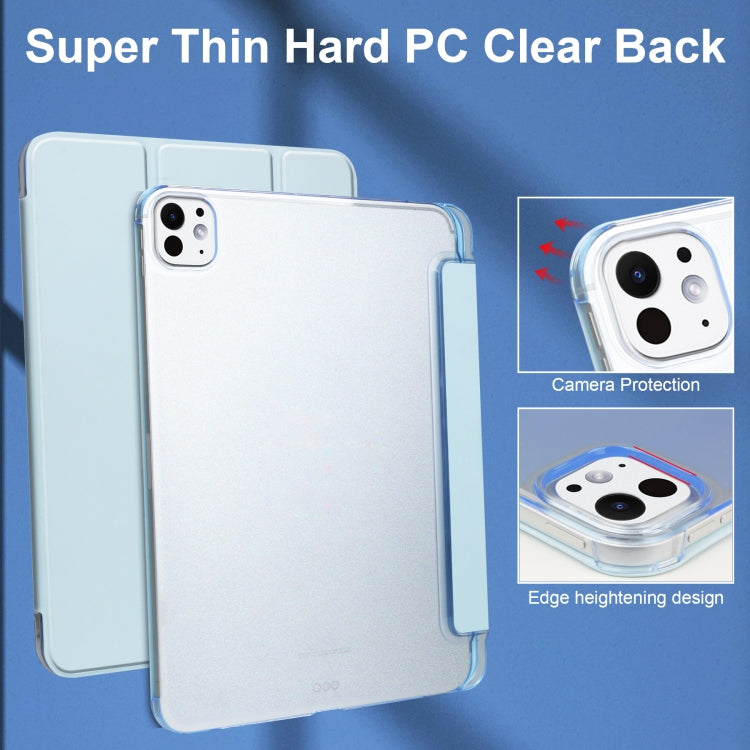 For iPad Pro 13 2025 / 2024 3-fold Semi-transparent Frosted Smart Leather Tablet Case