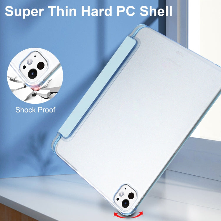 For iPad Pro 13 2025 / 2024 3-fold Semi-transparent Frosted Smart Leather Tablet Case