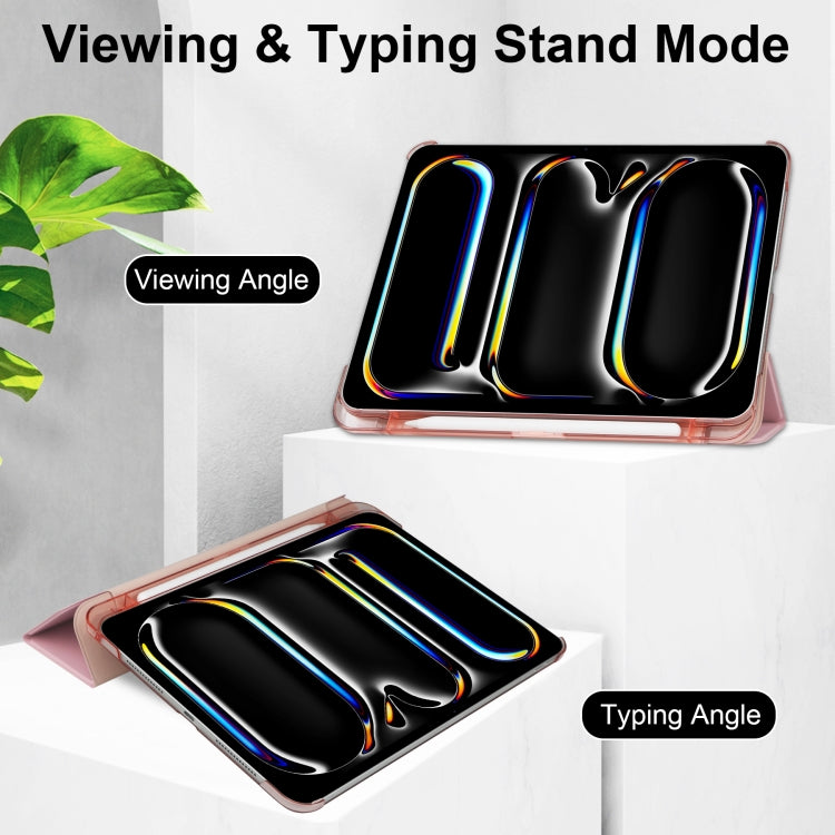 For iPad Pro 13 2025 / 2024 3-fold Semi-transparent Frosted Smart Leather Tablet Case