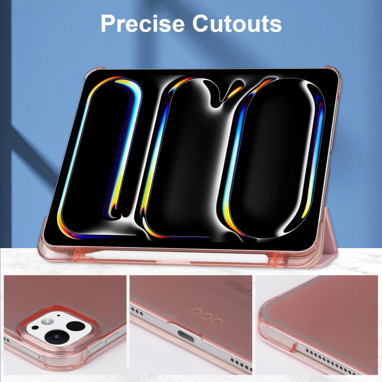 For iPad Pro 13 2025 / 2024 3-fold Semi-transparent Frosted Smart Leather Tablet Case
