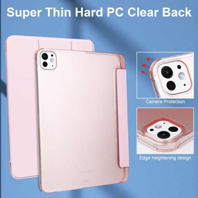 For iPad Pro 13 2025 / 2024 3-fold Semi-transparent Frosted Smart Leather Tablet Case