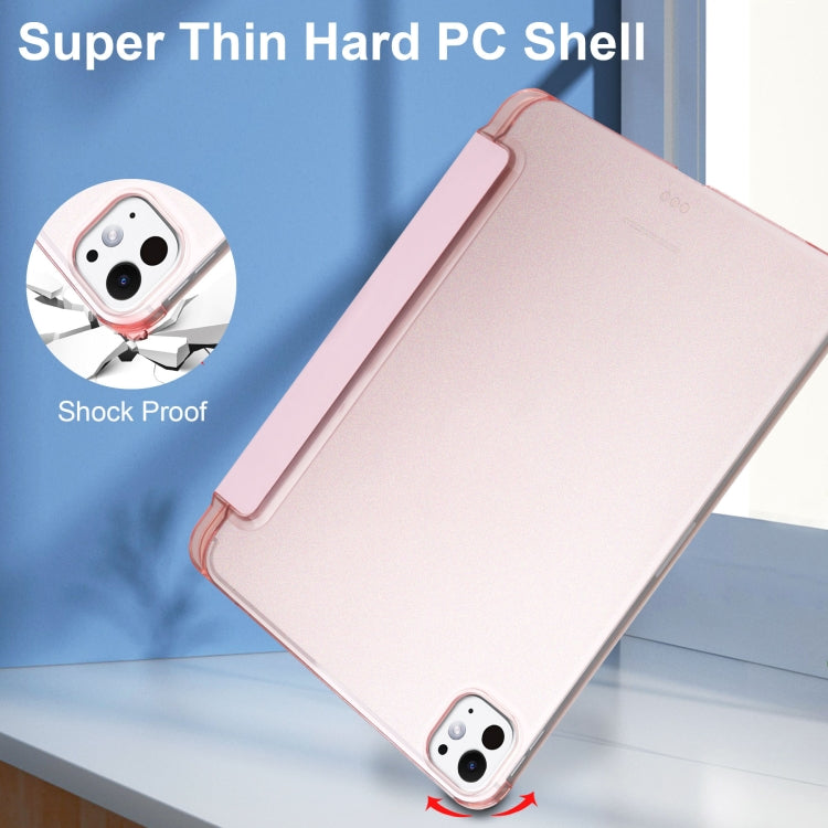 For iPad Pro 13 2025 / 2024 3-fold Semi-transparent Frosted Smart Leather Tablet Case