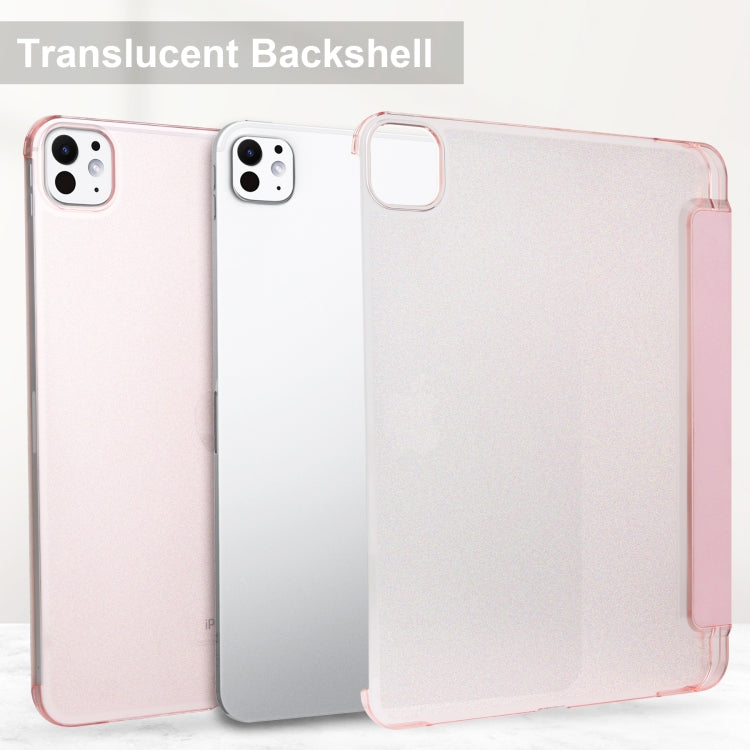For iPad Pro 13 2025 / 2024 3-fold Semi-transparent Frosted Smart Leather Tablet Case