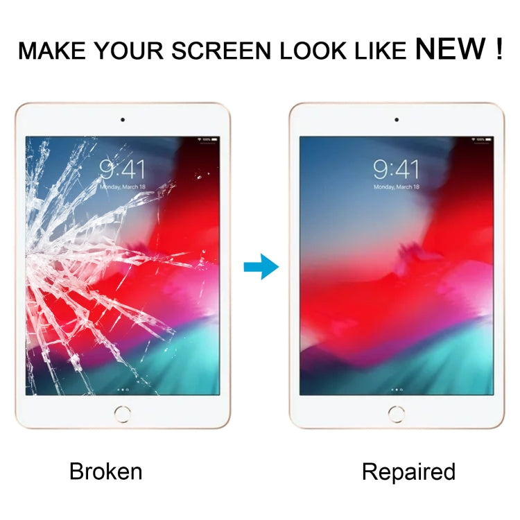 For iPad mini 5 Front Screen Outer Glass Lens with OCA Optically Clear Adhesive