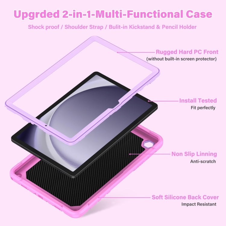 For Samsung Galaxy A9+ Kickstand PC Hybrid Silicone Tablet Case