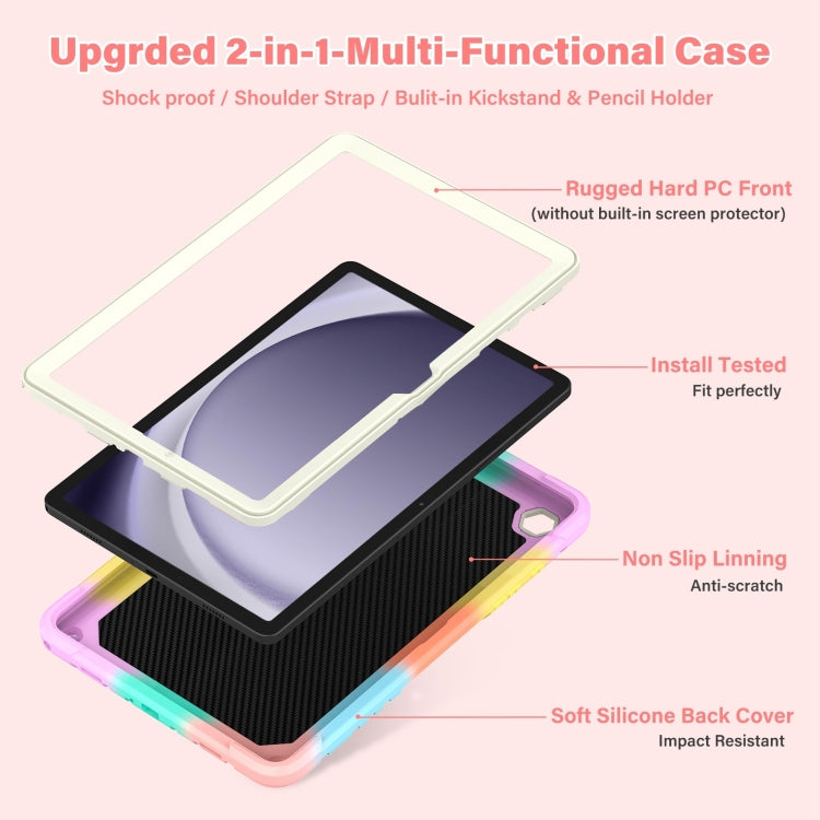 For Samsung Galaxy A9+ Kickstand PC Hybrid Silicone Tablet Case