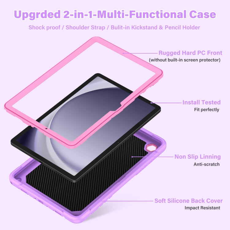 For Samsung Galaxy A9+ Kickstand PC Hybrid Silicone Tablet Case