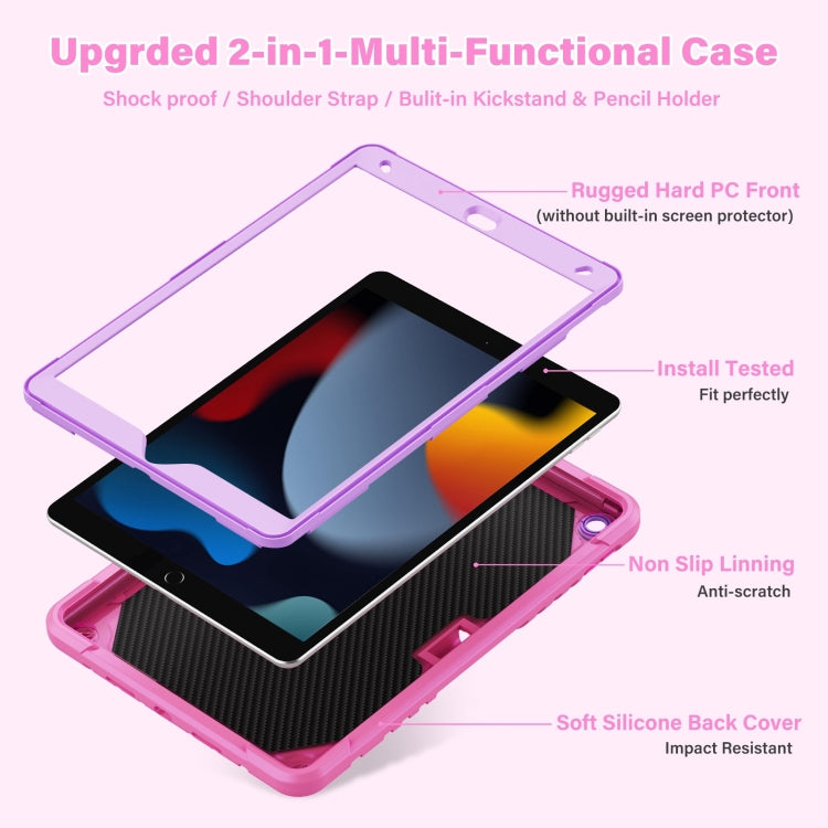 For iPad 10.2 2021/2020/2019 Kickstand PC Hybrid Silicone Tablet Case