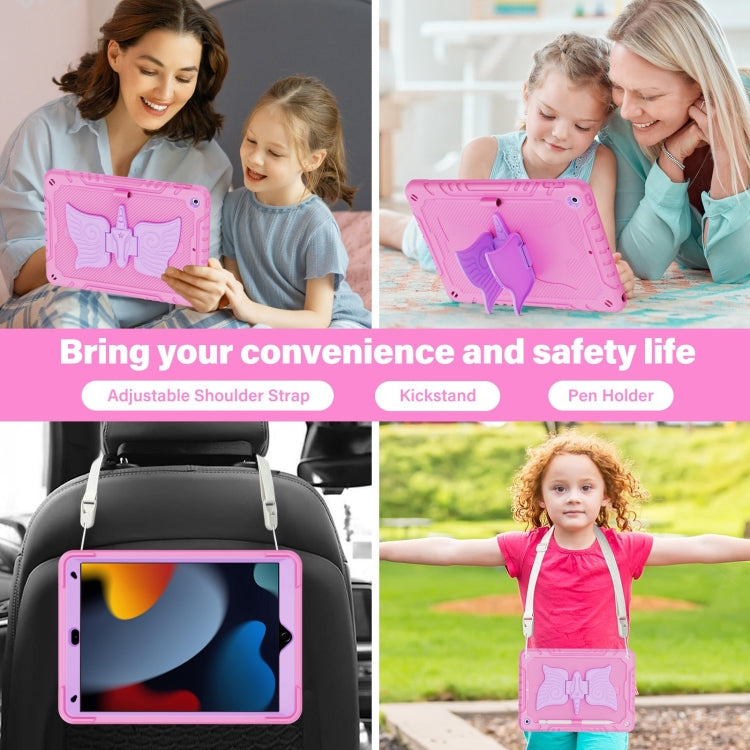 For iPad 10.2 2021/2020/2019 Kickstand PC Hybrid Silicone Tablet Case