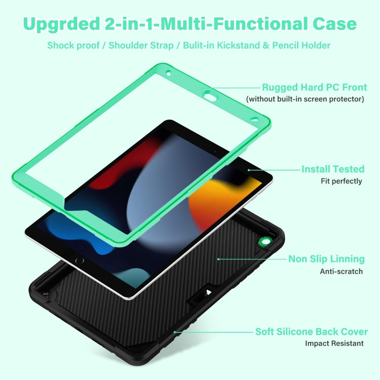 For iPad 10.2 2021/2020/2019 Kickstand PC Hybrid Silicone Tablet Case