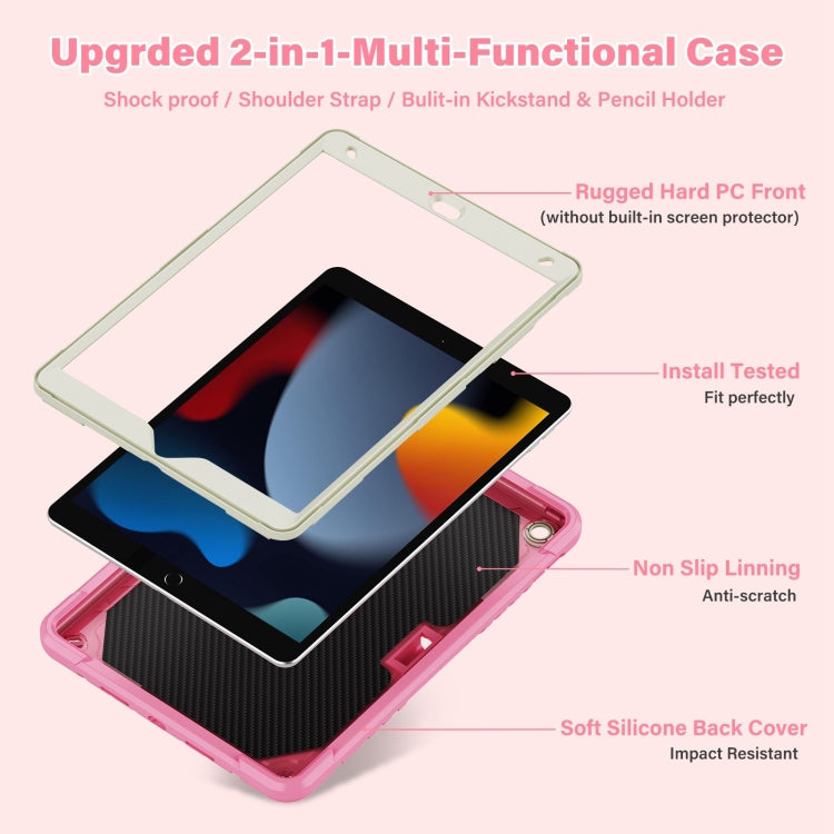 For iPad 10.2 2021/2020/2019 Kickstand PC Hybrid Silicone Tablet Case