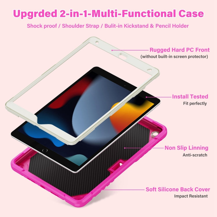 For iPad 10.2 2021/2020/2019 Kickstand PC Hybrid Silicone Tablet Case