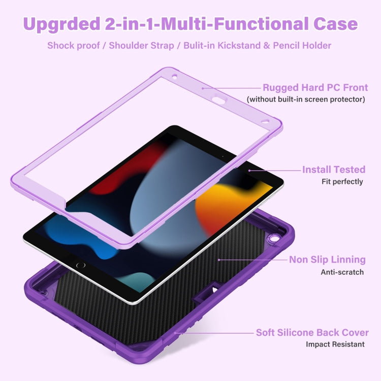 For iPad 10.2 2021/2020/2019 Kickstand PC Hybrid Silicone Tablet Case