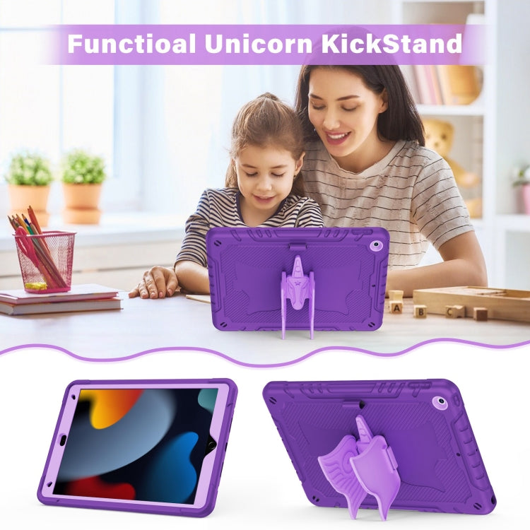 For iPad 10.2 2021/2020/2019 Kickstand PC Hybrid Silicone Tablet Case