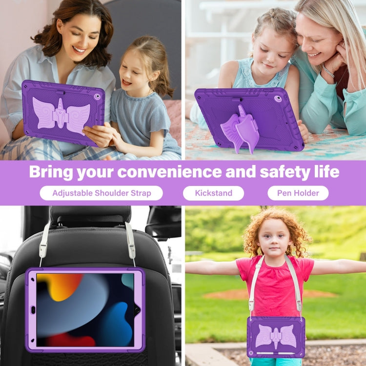 For iPad 10.2 2021/2020/2019 Kickstand PC Hybrid Silicone Tablet Case