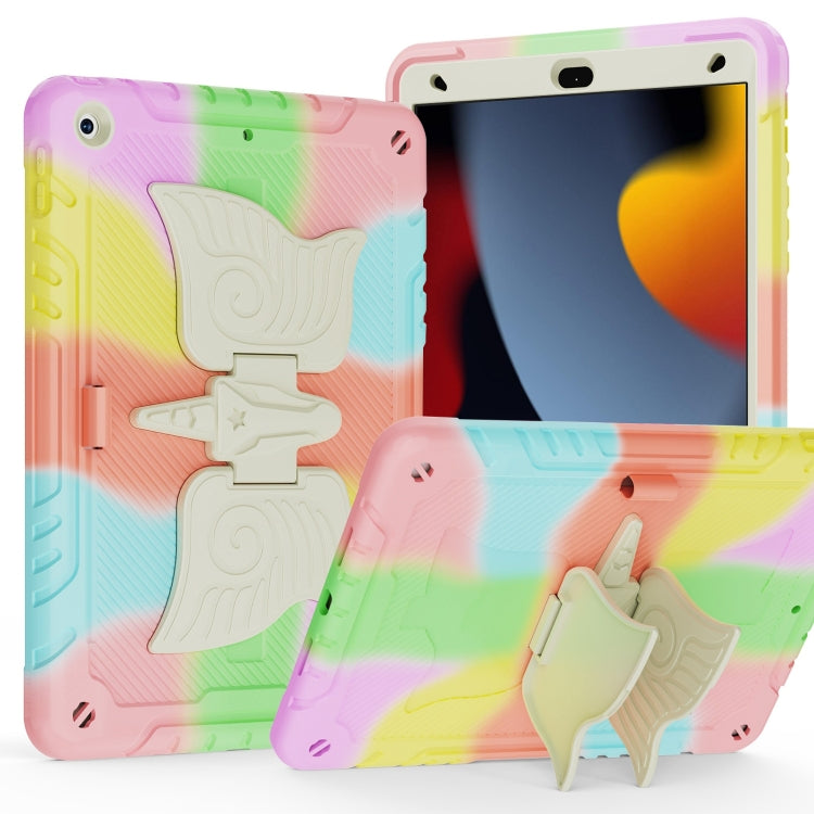 For iPad 10.2 2021/2020/2019 Kickstand PC Hybrid Silicone Tablet Case