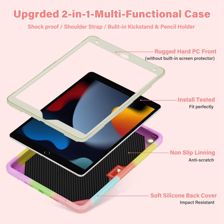 For iPad 10.2 2021/2020/2019 Kickstand PC Hybrid Silicone Tablet Case