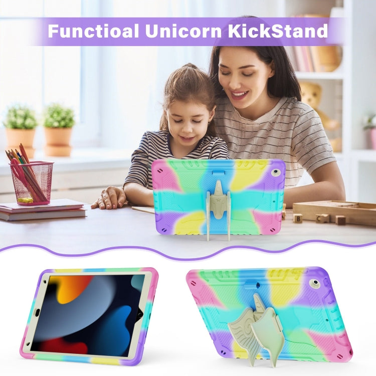 For iPad 10.2 2021/2020/2019 Kickstand PC Hybrid Silicone Tablet Case