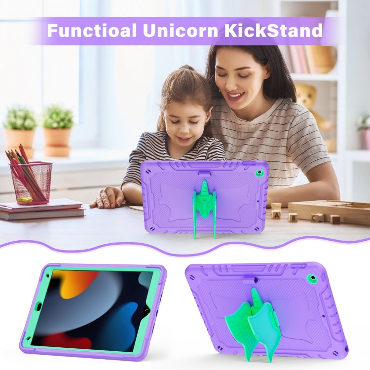 For iPad 10.2 2021/2020/2019 Kickstand PC Hybrid Silicone Tablet Case