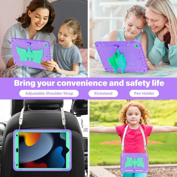 For iPad 10.2 2021/2020/2019 Kickstand PC Hybrid Silicone Tablet Case