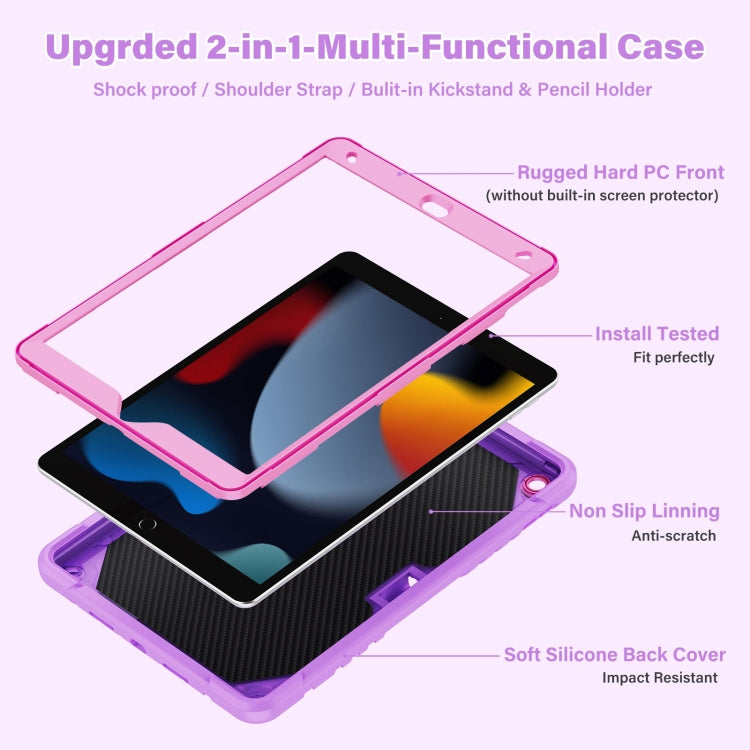 For iPad 10.2 2021/2020/2019 Kickstand PC Hybrid Silicone Tablet Case