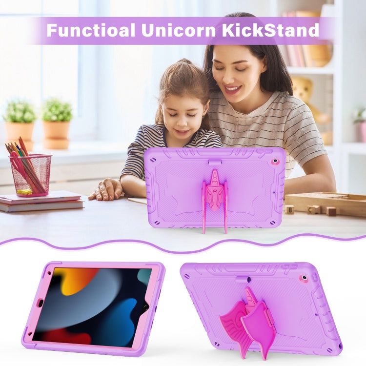 For iPad 10.2 2021/2020/2019 Kickstand PC Hybrid Silicone Tablet Case