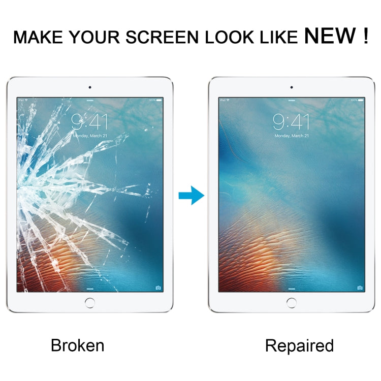 For iPad Pro 9.7 Front Screen Outer Glass Lens with OCA Optically Clear Adhesive - Black
