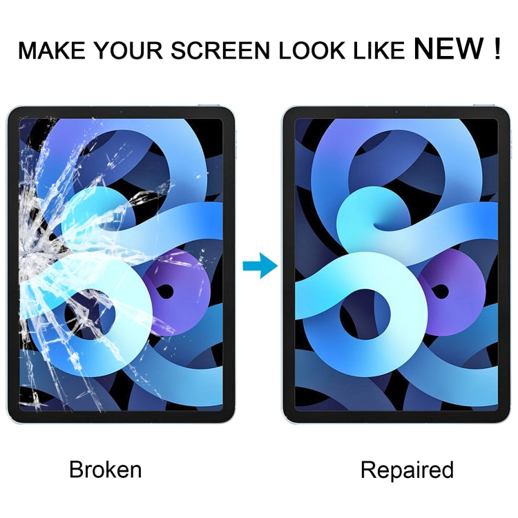 For iPad Air 4 Front Screen Outer Glass Lens with OCA Optically Clear Adhesive - Black