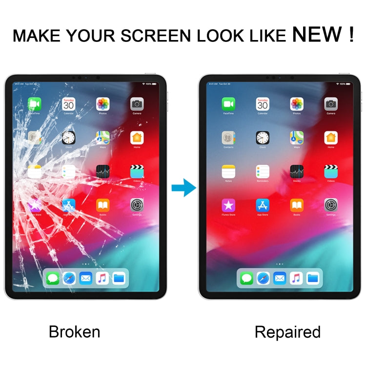 For iPad Pro 11 2018 2020 Front Screen Outer Glass Lens with OCA Optically Clear Adhesive - Black