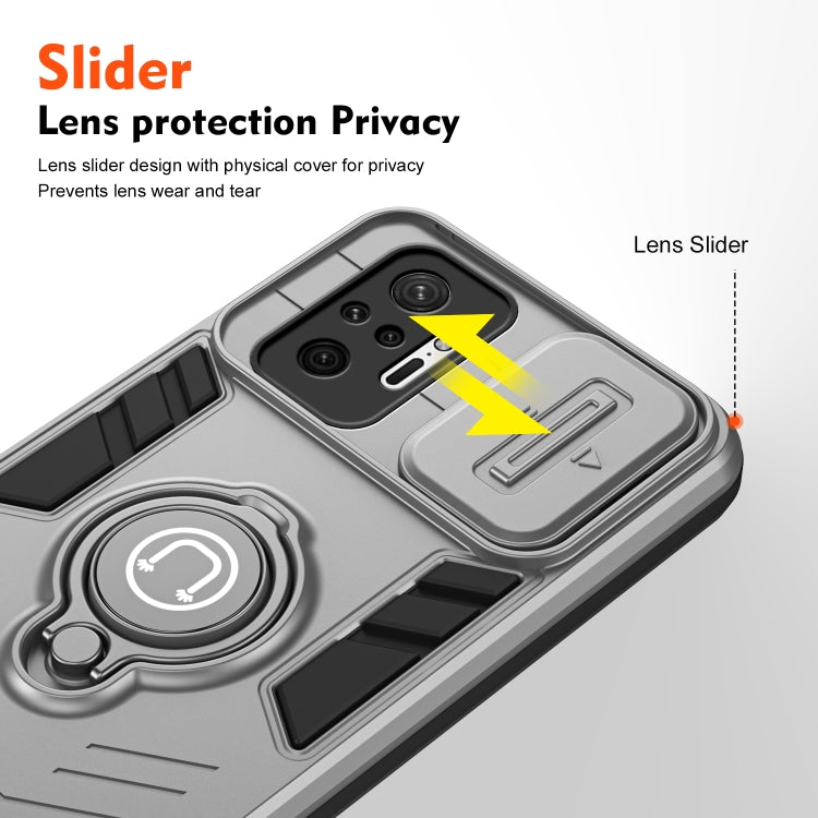 For Xiaomi Redmi Note 10 Pro 4G Camshield Ring Holder Phone Case