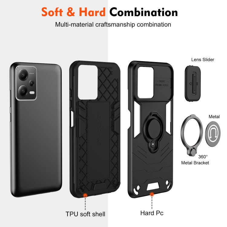 For Xiaomi Redmi Note 12 5G Camshield Ring Holder Phone Case
