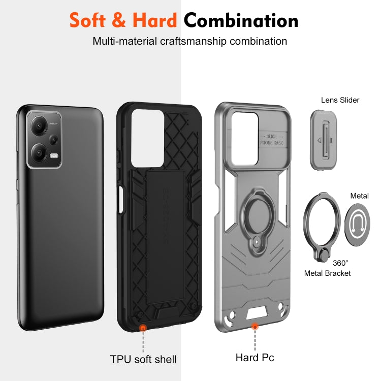 For Xiaomi Redmi Note 12 5G Camshield Ring Holder Phone Case
