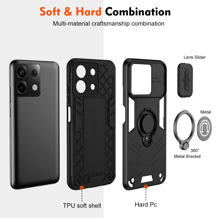 For Xiaomi Redmi Note 13 Pro 5G Camshield Ring Holder Phone Case
