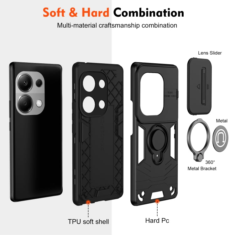 For Xiaomi Redmi Note 13 Pro 4G Camshield Ring Holder Phone Case
