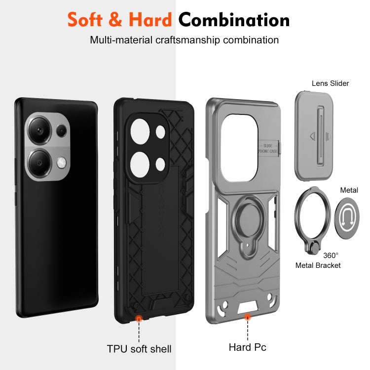 For Xiaomi Redmi Note 13 Pro 4G Camshield Ring Holder Phone Case