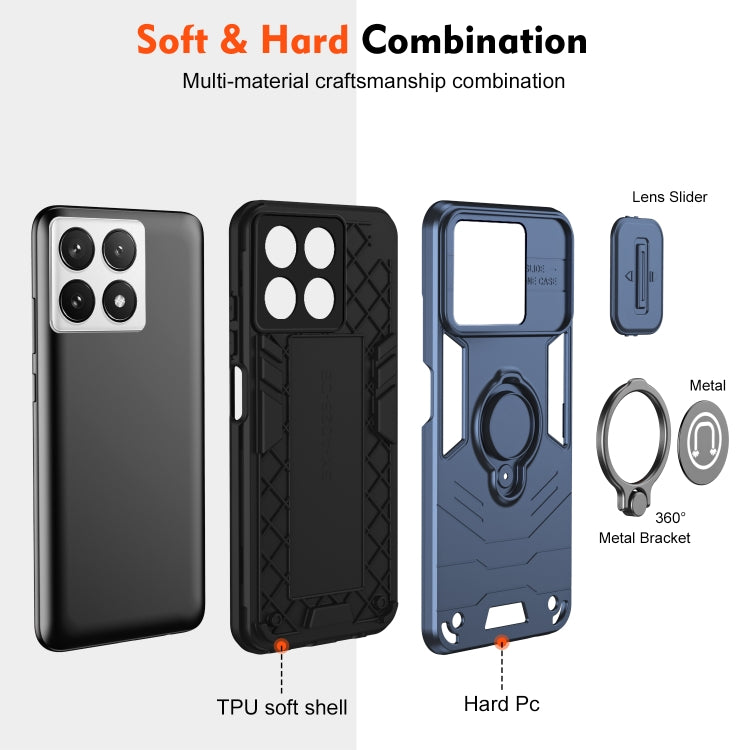 For Xiaomi Poco X5 Pro 5G Camshield Ring Holder Phone Case