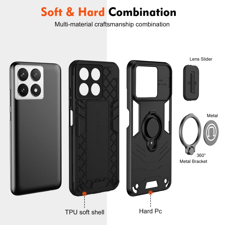 For Xiaomi Poco X5 Pro 5G Camshield Ring Holder Phone Case