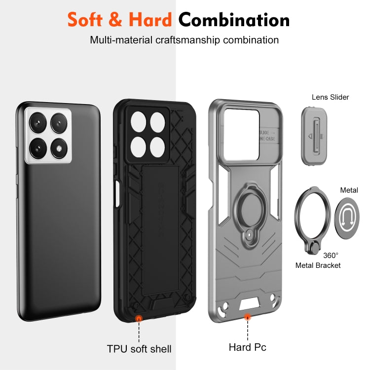 For Xiaomi Poco X5 Pro 5G Camshield Ring Holder Phone Case