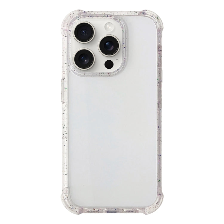 For iPhone 14 Pro Acrylic Color Point Transparent Phone Case - White