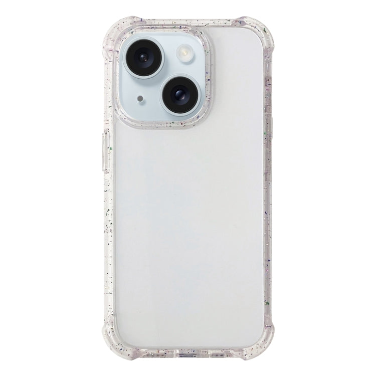 For iPhone 15 Plus Acrylic Color Point Transparent Phone Case - White