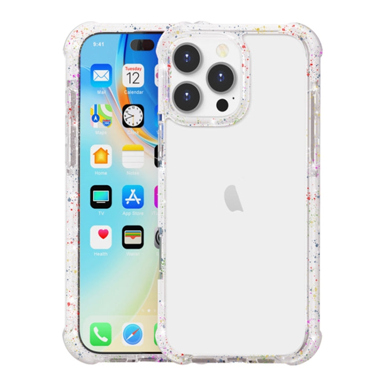 For iPhone 16 Pro Acrylic Color Point Transparent Phone Case - White